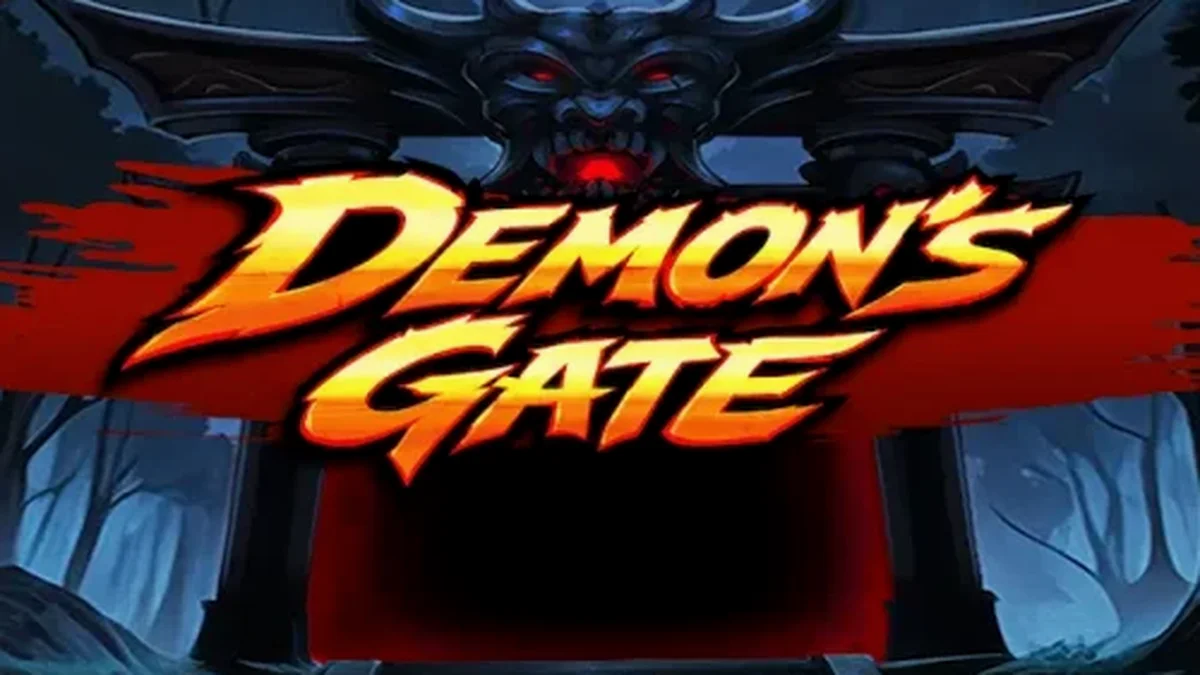 Demon's Gate slot game interface com runas brilhantes e atmosfera sombria